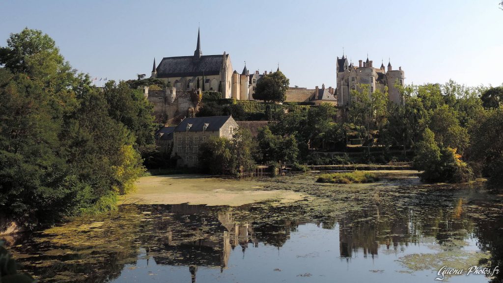 Vue sur le château et l'ancienne ville close de Montreuil-Bellay, se situant dans le département de Maine-et-Loire.